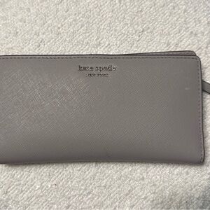 kate spade Gray Saffiano Zip-Around Wallet